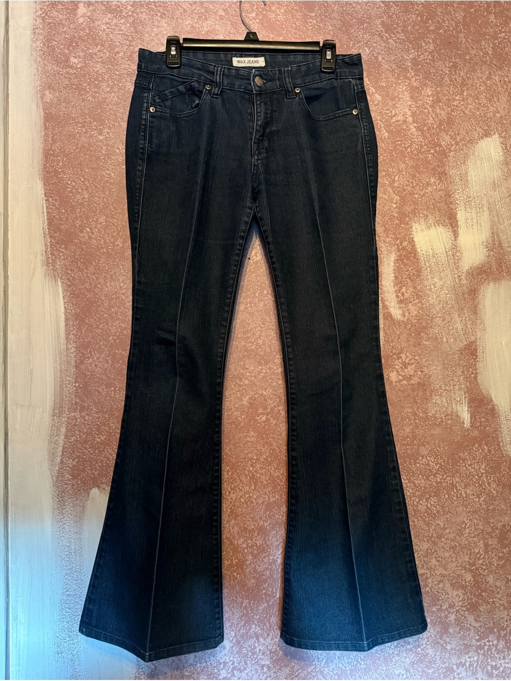 Wax Jean Dark Blue Flared Stretch Junior Jeans. Size 11